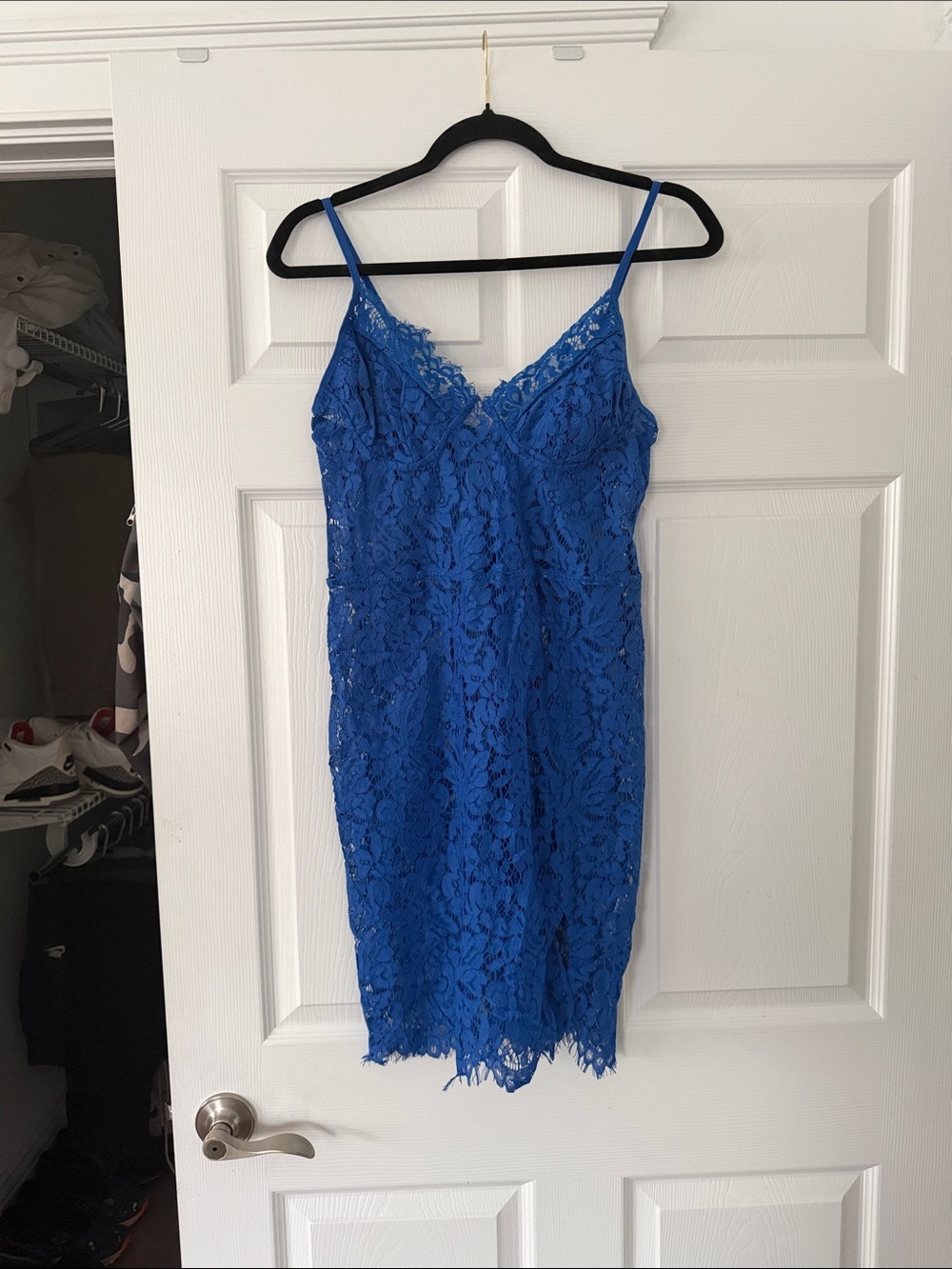 Blue Lace Slip Dress - Women's Intimates
